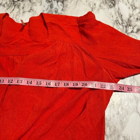 FREE PEOPLE Check On It Faux Wrap Top in Flame - Picture 10 of 11